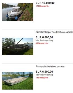 Angelboot / Fischerboot kaufen oder via Auktion ersteigern