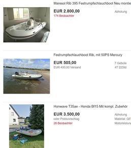 Motor Schlauchboot kaufen oder via Auktion ersteigern
