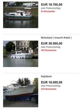 Motorboot Verdränger kaufen oder via Auktion ersteigern